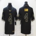 Raiders #4 Derek Carr Nike black gold Color Rush Limited Jersey-BD