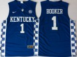 NCAA Kentucky Wildcats #1 Devin Booker blue college basketball jerseys