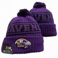 2024 Baltimore Ravens purple black NFL Sports Cuffed Knit Hats