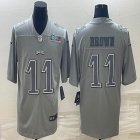 2023 NFL Super Bowl Nike Philadelphia Eagles #11 Carson A.J. Brown gray Color Rush Limited Jersey