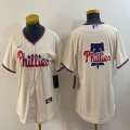 Youth Nike Philadelphia Phillies blank beige majestic baseball jersey big logo