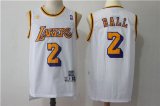 Los Angeles Lakers #2 Lonzo Ball throwback white nba jersey