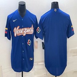 Majestic Venezuela Baseball blank blue 2023 World Baseball Classic Replica Player Jersey 03