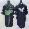 Nike Eagles blank black baseball jerseys Joint name-BD 07