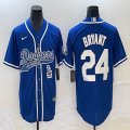 Nike Los Angeles Dodgers #24 Kobe Bryant blue majestic baseball Jerseys Joint name -BD 02