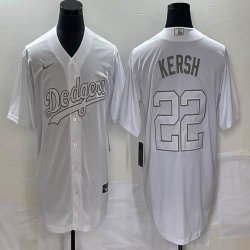 Nike Los Angeles Dodgers #22 Clayton Kershaw white majesitc baseball MLB jersey -BD 02