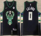 Nike Milwaukee Bucks #0 Damian Lillard black nba basketball Jerseys -XD