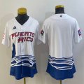 Youth Puerto Rico Baseball blank White 2023 World Baseball Classic Replica Player Jersey 02