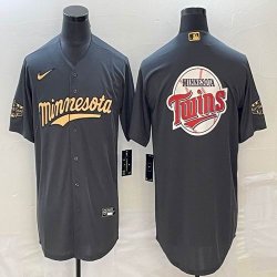 Nike Minnesota Twins blank black majestic baseball MLB jerseys big logo