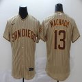 Nike San Diego Padres #13 Manny Machado beige Flexbase Authentic Collection Jersey