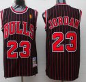 Chicago Bulls #23 Michael Jordan black Red stripes throwback NBA basketball Jerseys-LT