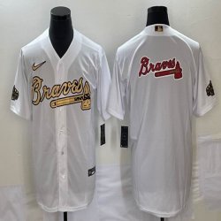 Nike Atlanta Braves blank white majestic baseball MLB Jerseys 01