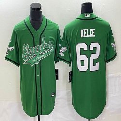 Nike Philadelphia Eagles #62 Jason Kelce green baseball jerseys Joint name-BD