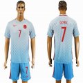 2016 Turkey team GONUL #7 skyblue soccer jersey away