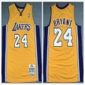 Los Angeles Lakers #24 Kobe Bryant throwback yellow champion basketball jersey-XD