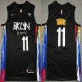 Nike Brooklyn Nets #11 Kyrie Irving black blue nike NBA basketball Jerseys city version-XD