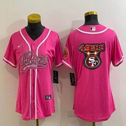 Women Nike San Francisco 49ers blank pink baseball jerseys Joint name-BD 01