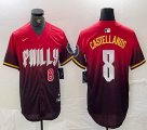 Nike Philadelphia Phillies #8 Nick Castellanos red majestic baseball jersey city version 02