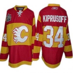 NHL Calgary Flames 34 Kiprusoff Red Jersey