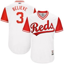 Cincinnati Reds #3 Believe white classic baseball Jerseys