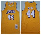 Los Angeles Lakers #44 Jerry West Yellow throwback nba jersey-TY