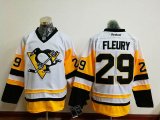 Reebok Pittsburgh Penguins #29 Andre Fleury white yellow nhl jerseys