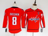 Youth Adidas Washington Capitals #8 Alex Ovechkin red hockey jersey