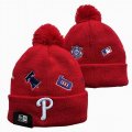 2024 Philadelphia Phillies red MLB Cuffed Knit Hats