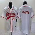 Nike Atlanta Braves blank white majestic baseball MLB Jerseys Joint name -BD 02