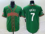 2023 World Cup Mexico #7 Julio Urias green red majestic baseball jerseys 99