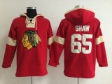 Chicago Blackhawks SHAW 65# Red Ice hockey Hooded Sweatshirt