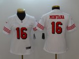 Women Nike San Francisco 49ers #16 Joe Montana white color Rush Limited Jersey-BD