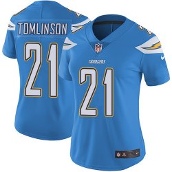 Women Chargers #21 LaDainian Tomlinson Nike skyblue Color Rush Limited Jersey