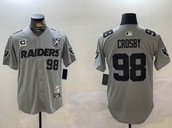 Nike Oakland Raiders #98 Maxx Crosby gray baseball jerseys Joint name-BD 02