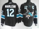 NHL San Jose Sharks #12 Patrick Marleau Black Jersey C patch