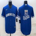 Nike kansas city royals blank blue majestic MLB baseball jerseys -BD 05