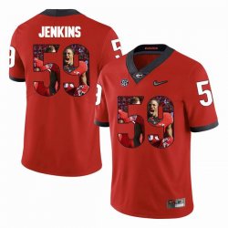 Georgia Bulldogs #59 Jordan Jenkins red fashion college football jersey