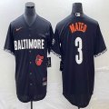 Nike Baltimore Orioles #3 Jorge Mateo black majestic baseball jersey city version-BD