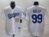 Los Angeles Dodgers #99 Kelly Nike white majestic baseball Jersey-BD 03