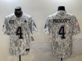 Dallas Cowboys #4 Dak Prescott Nike Arctic Camo 2024 Salute to Service Limited Jersey