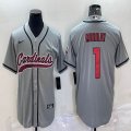 Nike Arizona Cardinals #1 Kyler Murray gray baseball jerseys Joint name-BD