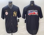 Nike New York Yankees blank black gold majestic baseball Jersey 20