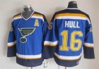 St.Louis Blues #16 HBrett Hull Blue CCM NHL Hockey Jersey A patch