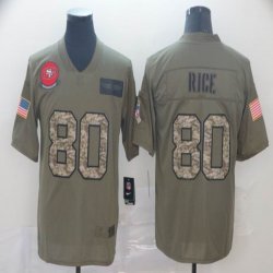 San Francisco 49ers #80 Jerry Rice Nike Camo 2019 Salute to Service Retired Limited Jersey-BD