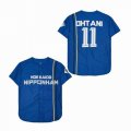 Japan Shohei Ohtani 11 Hokkaido Nippon Ham Fighters blue Baseball Jerseys