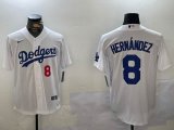 Nike Los Angeles Dodgers #8 Enrique Hernandez white majestic baseball jerseys