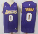 Nike Los Angeles Lakers #0 Kyle Kuzma purple basketball Jerseys