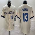 Nike Los Angeles Dodgers #13 Max Muncy beige fashion majestic baseball Jerseys-BD 03