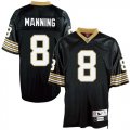 New Orleans Saints #8 Black Manning black throwback football jersey