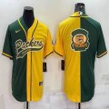 Nike Green Bay Packers blank gree yellow split baseball jerseys Joint name-BD